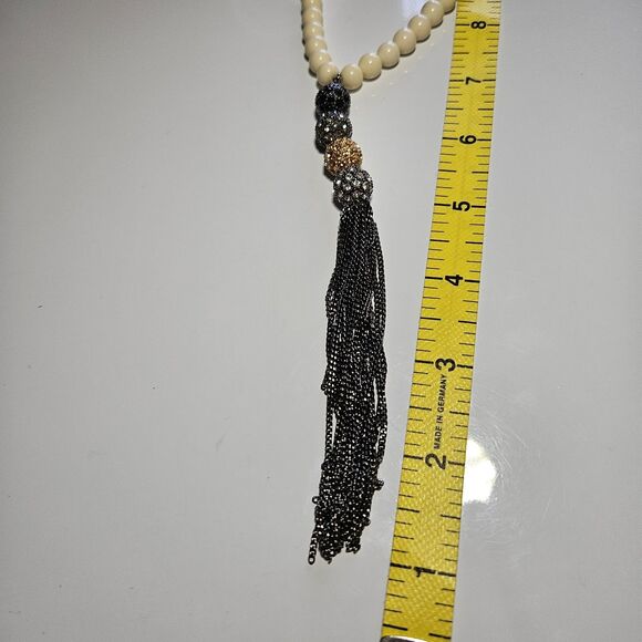 **Final Sale** Stella & Dot Revival Tassel Necklace Multi Tone Glass Vntg 36" - Picture 8 of 14